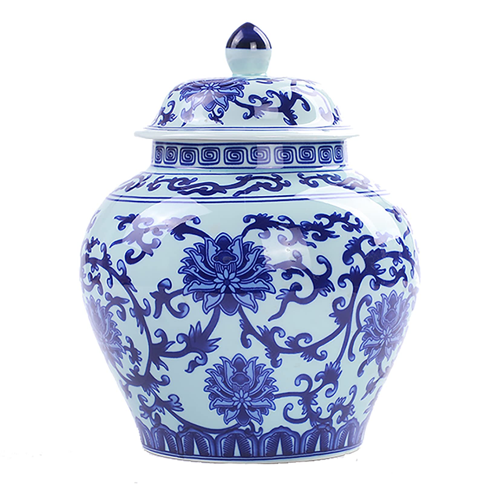 Vase bleu et blanc en porcelaine fait main, le cadeau idéal pour décoration de salon