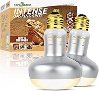 REPTI ZOO 2 Pack 100W Intense Basking Heat Lamp Bulbs - Natural Sunlight UVA for Reptiles, Bearded Dragons, Turtles, Chickens