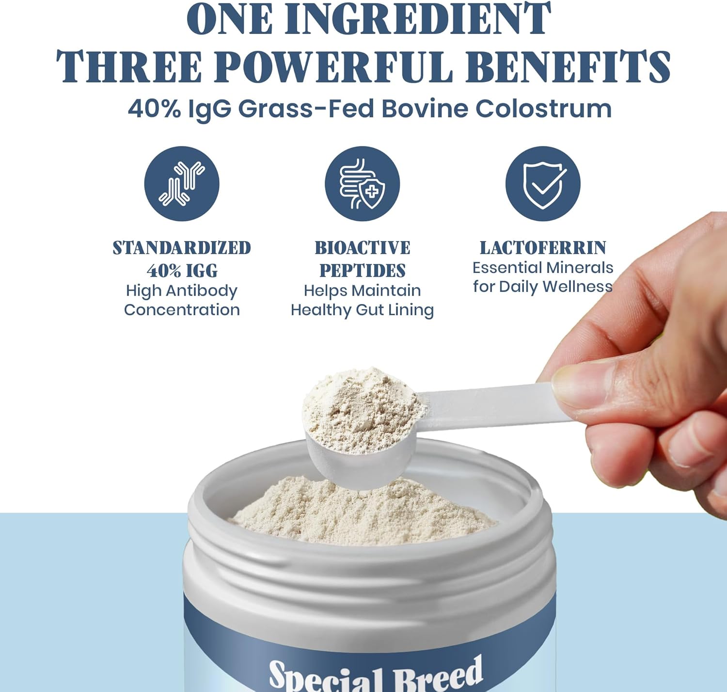 40% IgG Grass Fed Colostrum for Dogs, Third Party Tested High Potency Colostrum Powder, Immune Support, Prebiotic Gut Health, Seasonal Allergy and Itch Relief, Made in USA, 2.5 Oz