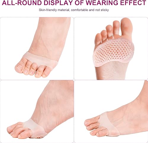 Miniatura 4 de Almohadillas metatarsianas para mujeres y hombres, paquete de 12 unidades, almohadillas de gel de silicona reutilizables para metatarsalgia,