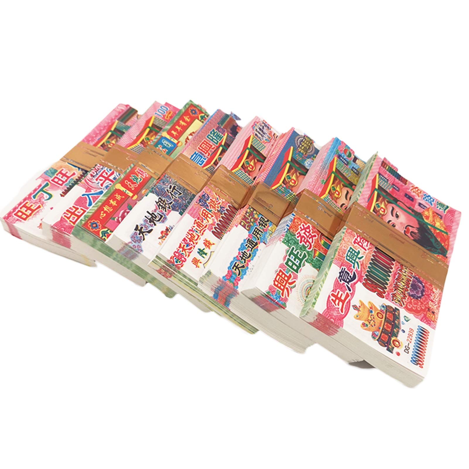 Waluta przodków, Pieniądze przodków, 1000 chińskich papierów Joss, banknoty piekielne, spalenie pieniędzy, przynoszące szczęście, bogactwo i święto Ching Ming/wielokolorowe