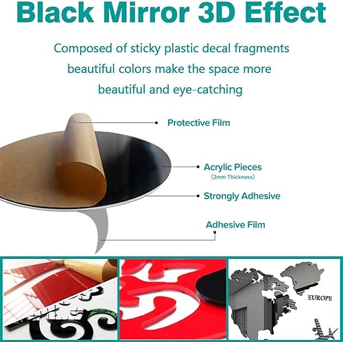 Miniatura 5 de Kinhshion - Marco de fotos con diseño de árbol familiar en 3D para decorar murales de fondo en sala y dormitorio, con 9 marcos de fotos (verde 53.9