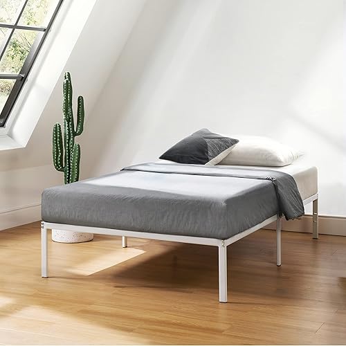 Miniatura 68 de Best Price Mattress Marco de cama de plataforma de metal de 18 pulgadas, listones de acero resistente, blanco, tamaño Queen