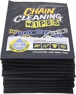 Tbest 12pcs Bike Chain Cleaning Wipes Individually Packaged Efficient Dirt Removal Motorcycle Wipes for Chains Engines Hubs Non Woven Fabric 30x18cm
