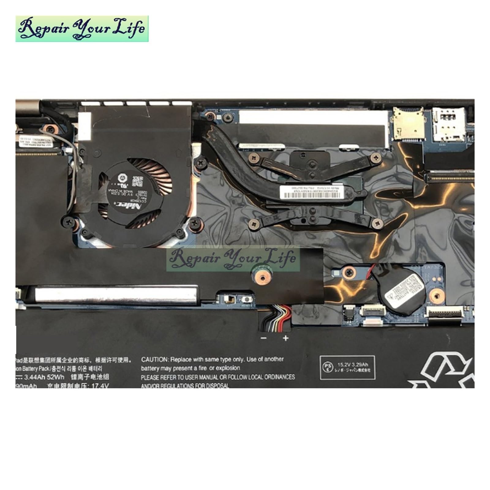 JJKSKV Laptop-CPU-Kühlerlüfter, Kompatibel Mit Lenovo ThinkPad X1 Yoga 260 (1. Generation), X1 Carbon (4. Generation), 01AW976, 01YT252, BAZB0505R5H, ND5511-15C07(BAZB0505R5H P002)