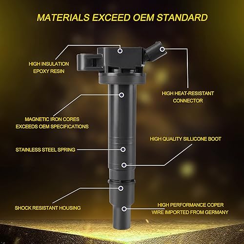 Miniatura 3 de Paquete de bobinas de encendido UF-495 90919A2001 9091902248 Reemplazo para Toyota Camry 4Runner Tacoma Tundra Matrix Scion xB Lexus IS GS RC F