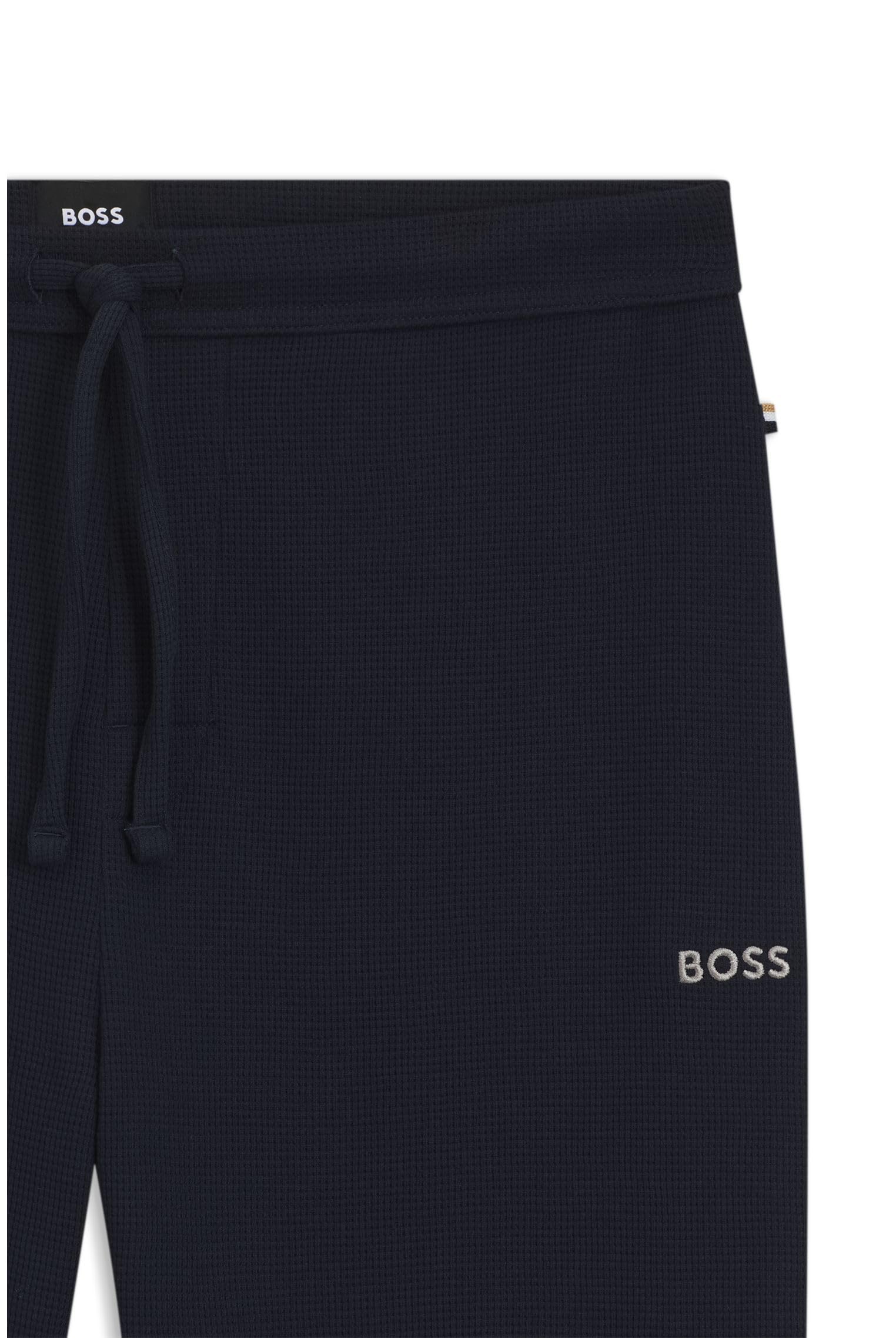 BOSS Bas De Pyjama en Coton Mélangé À Logo Brodé