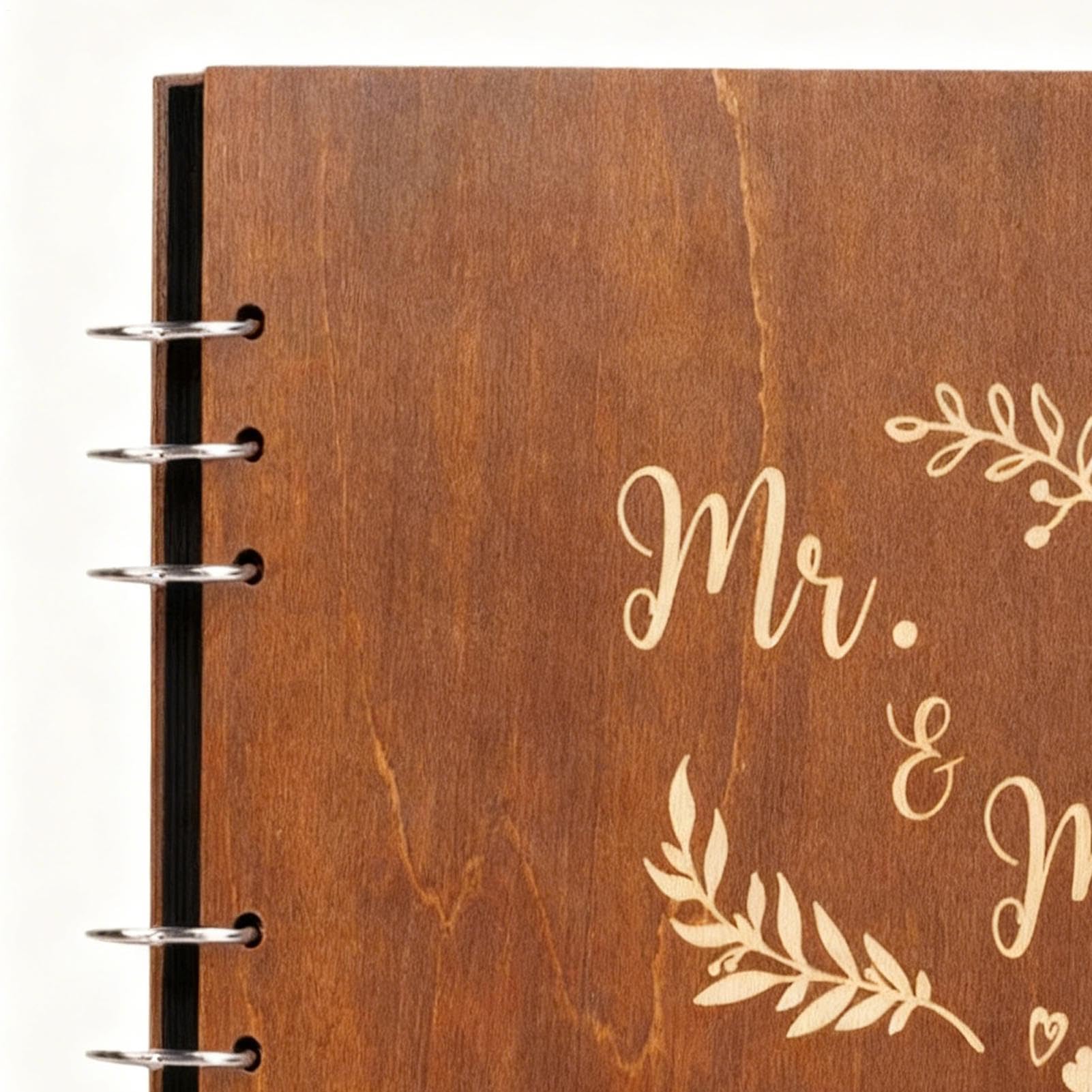 Libro De Firmas Para Bodas Encuadernación En Cubierta De Madera Libro De