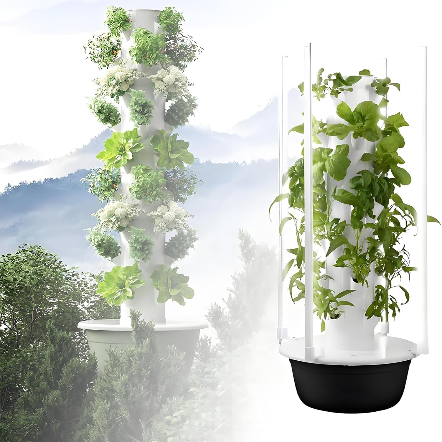 Système de culture hydroponique vertical contre le manque de lumière pour vos herbes aromatiques