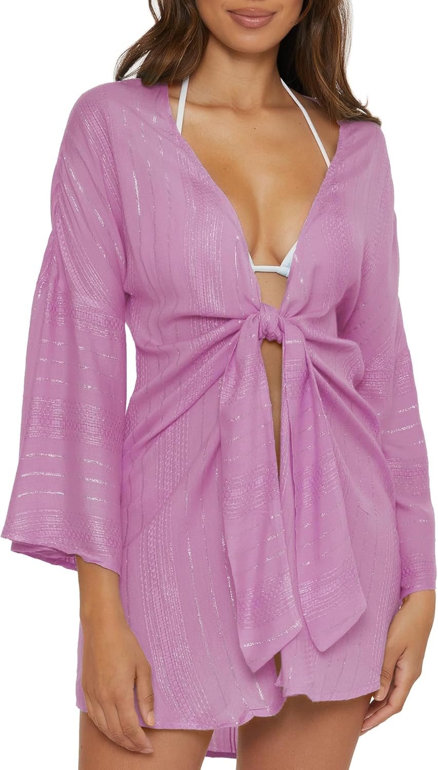 Becca Womens Radiance V-Neck Tunic, Casual, Beach Cover Ups for Women