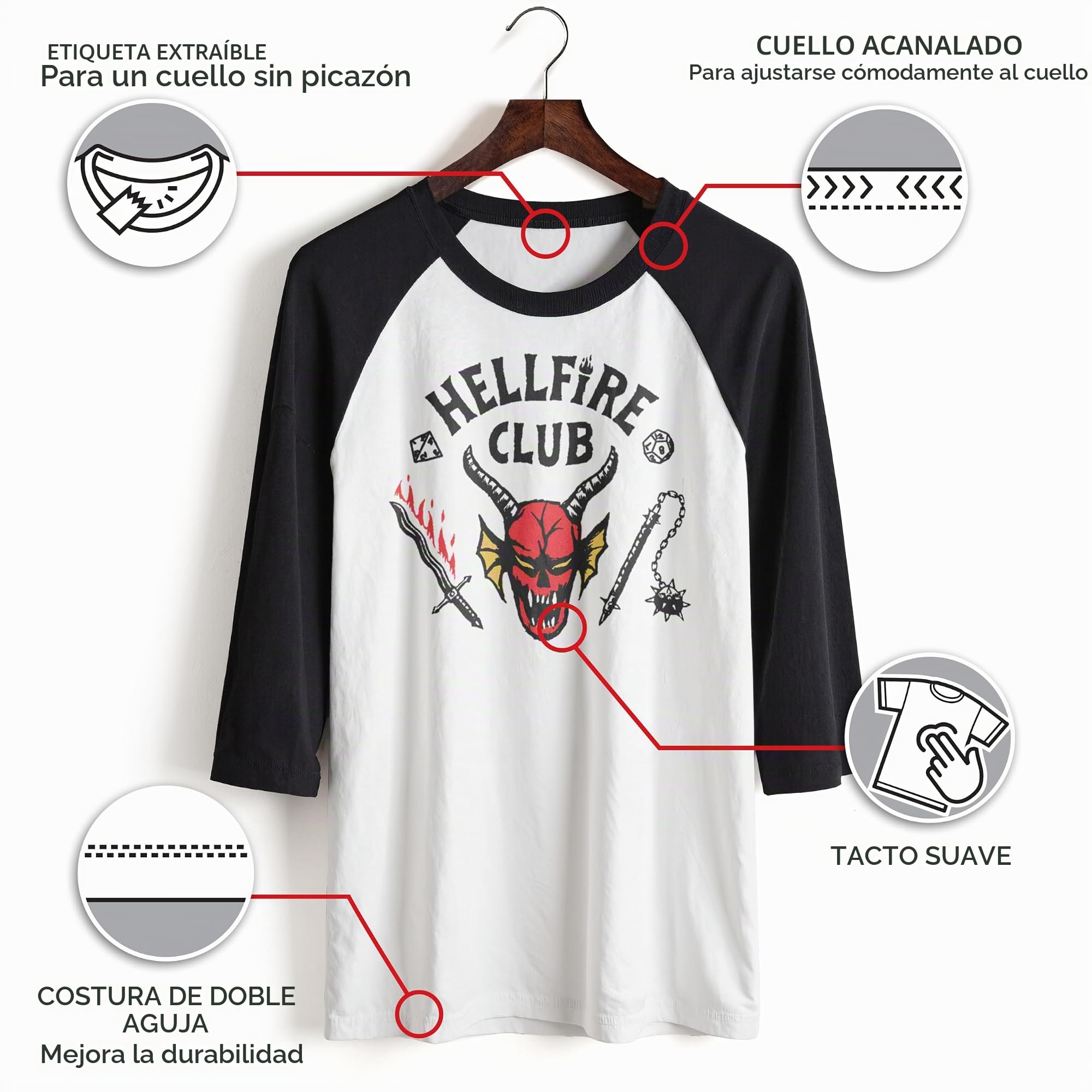 Stranger Things Camiseta Hellfire Club para Hombre