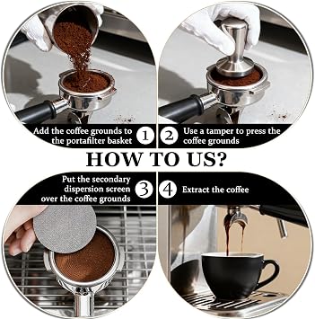 2PCS Puck Screen 53.5mm, Coffee Puck Screen 1mm/1.7mm Thickness 150μm, Espresso Puck Screen for 53.5mm Portafilter, Reusable Stainless Steel Lower Shower Screen