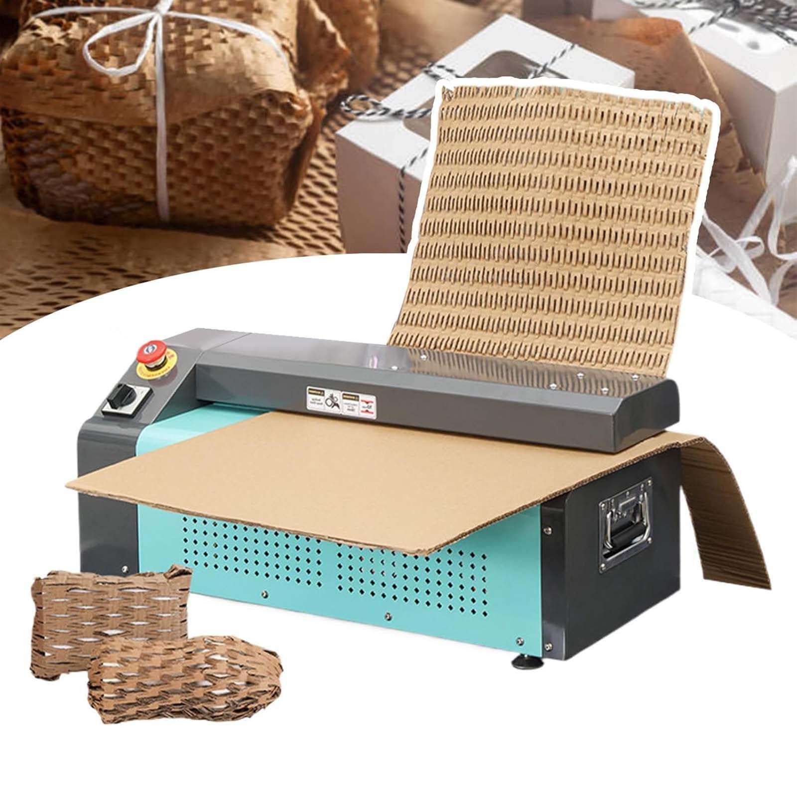 DPLWJPP Corrugated Box Expansion Cutting Machine Recyclable Cardboard Cutting Shredder Cut Box Corrugated Board Cutting Cushioning Fragile Items with Forward Reverse Switch Blue