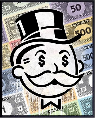 Entrepreneur Wall Art - Home Office Wall Decor - Motivational Art - Poster of Alec Monopoly Style Print - 8x10 Money Decoration - Graffiti Artwork -
