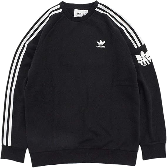 Amazon Co Jp アディダスオリジナルス トレーナー メンズ 3d トレフォイル 3 ストライプ クルー スウェット サイズm ブラック ファッション