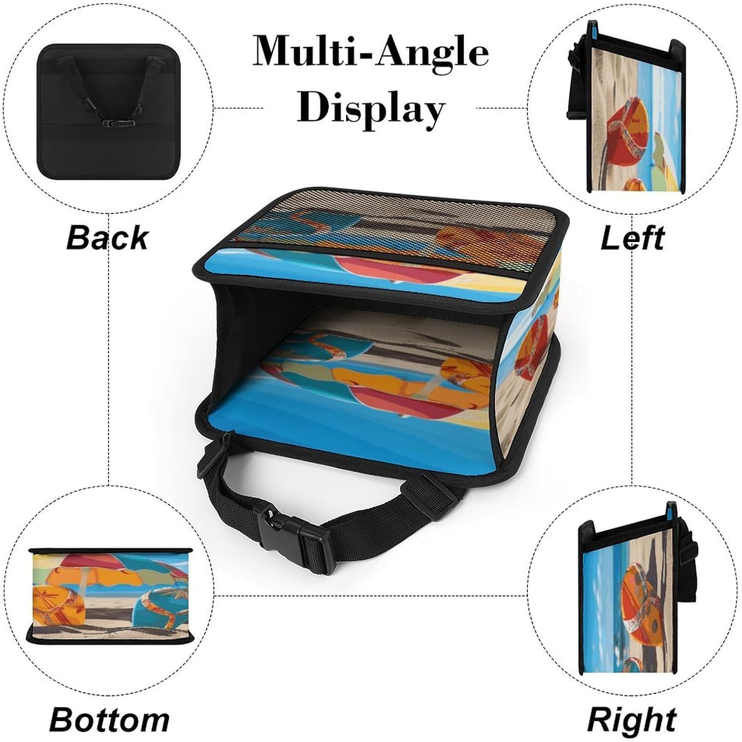 Colorful Flip Flops Beach Ball Car Seat Back Organizer for Family image 3