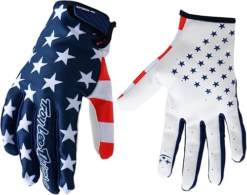 Guantes de ciclismo con bandera americana, para motocicleta, bicicleta, dedos completos, todoterreno, deportes al aire libre, para hombres, mujeres