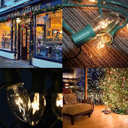 Miniatura 10 de Bombillas de llama parpadeante C7 con forma de llama naranja para candelabros, se adaptan a luces de cadena de Navidad, luces de candelabro,