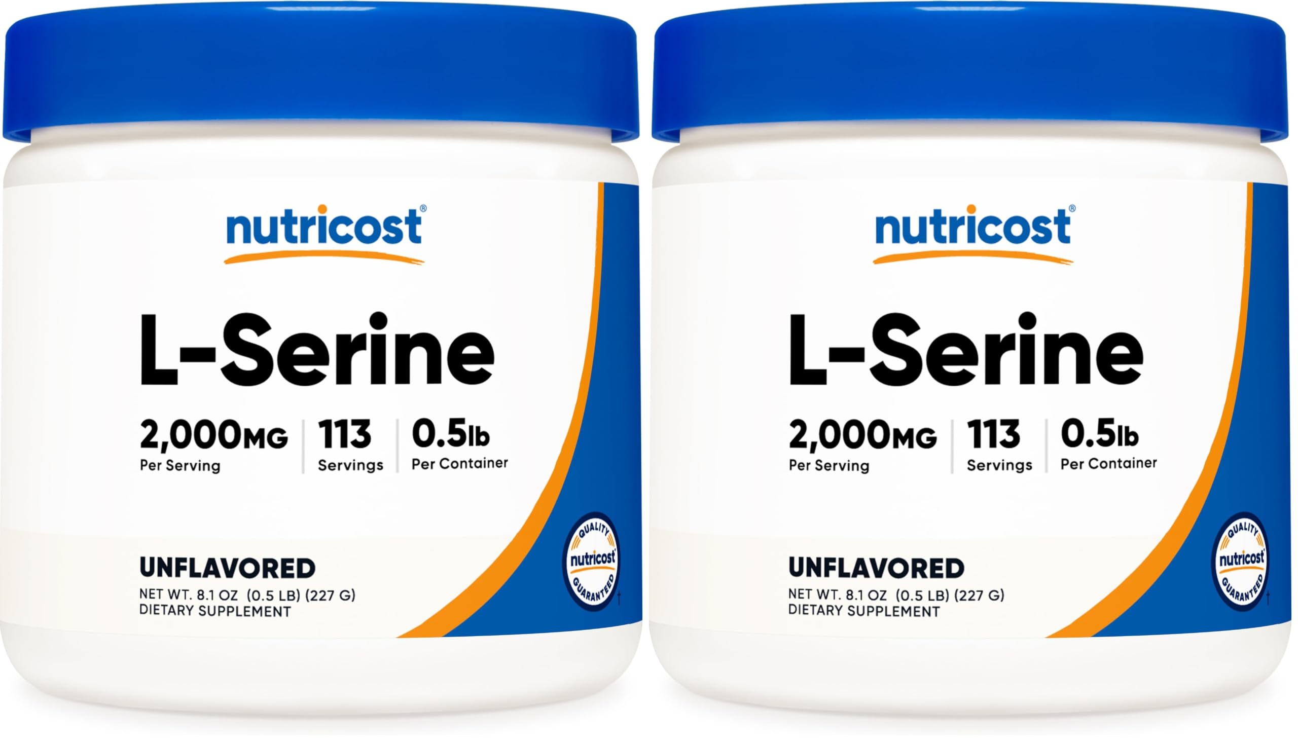 Nutricost L-Serine Powder (.5LB) 2,000mg Per Serving, Gluten Free, GMO-Free (Pack of 2) 8.01 Ounce (Pack of 2)