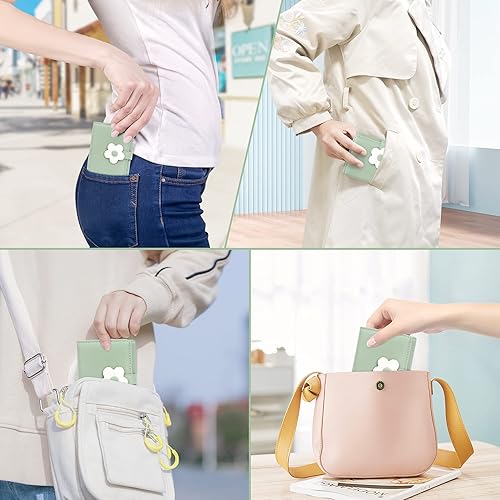 Miniatura 7 de Lindas carteras pequeñas para mujer, cartera de tres pliegues a la moda para niñas, cartera corta delgada para mujer con ventana de identificación,