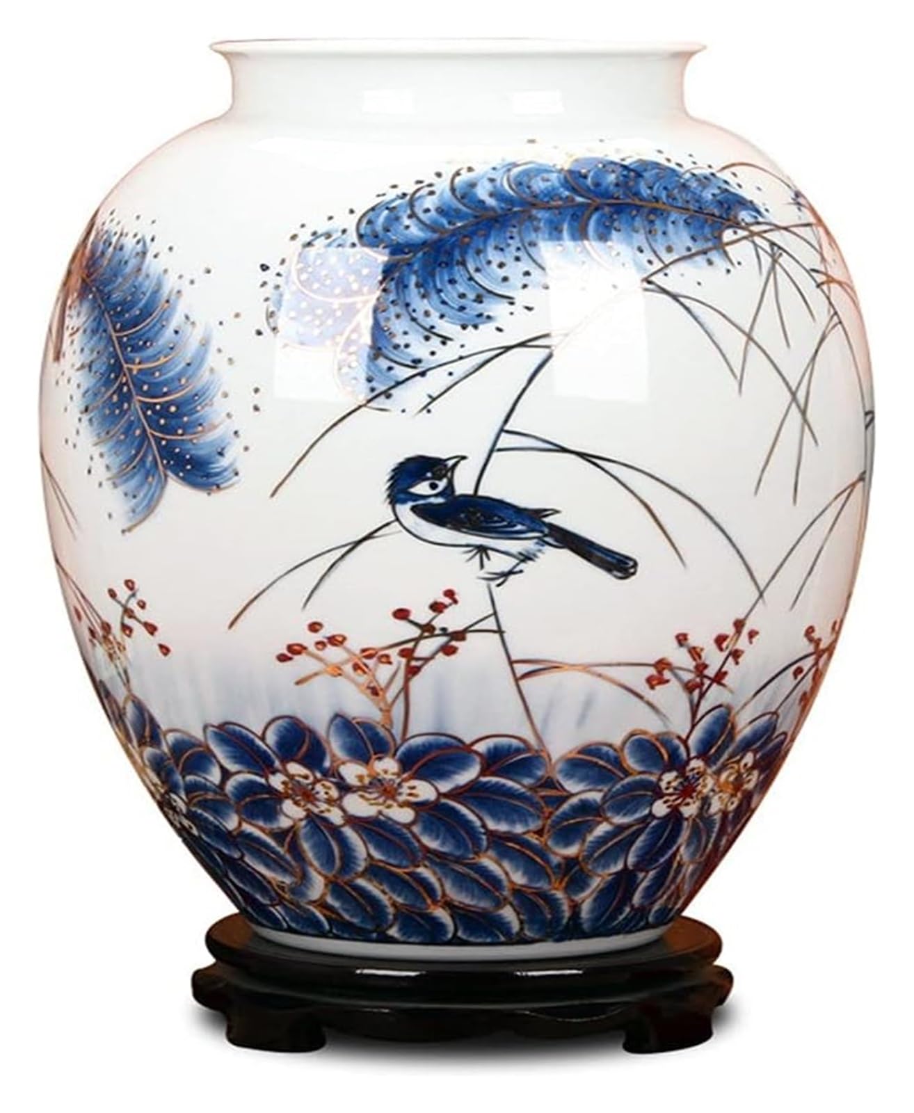 青白い手描きの陶磁器花瓶 青白い手描きの陶磁器花瓶 Amazon.co.jp: 陶器の花瓶 レトロな