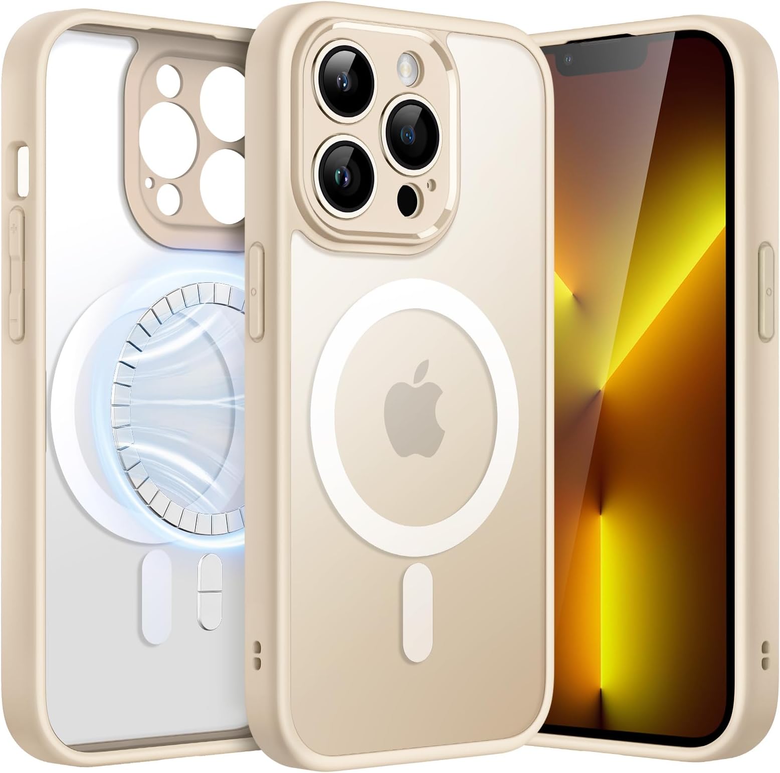 Funda Magnética Delgada Para IPhone 17 Pro Max 6.9" - Compatible Con MagSafe, Protección Total De Cámara, TPU Mate Antihuellas - Color Naranja