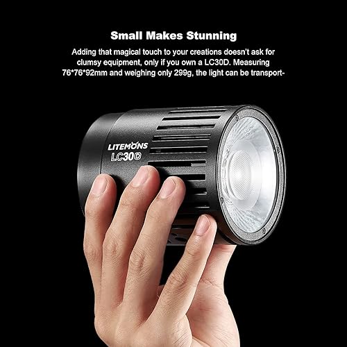 Miniatura 4 de Godox LC30D Litemons - Luz LED de mesa con soporte y cable de alimentación, luz de video LED de 5600K 33W, CRI 95+/TLCl 96+, 8 efectos de luz FX