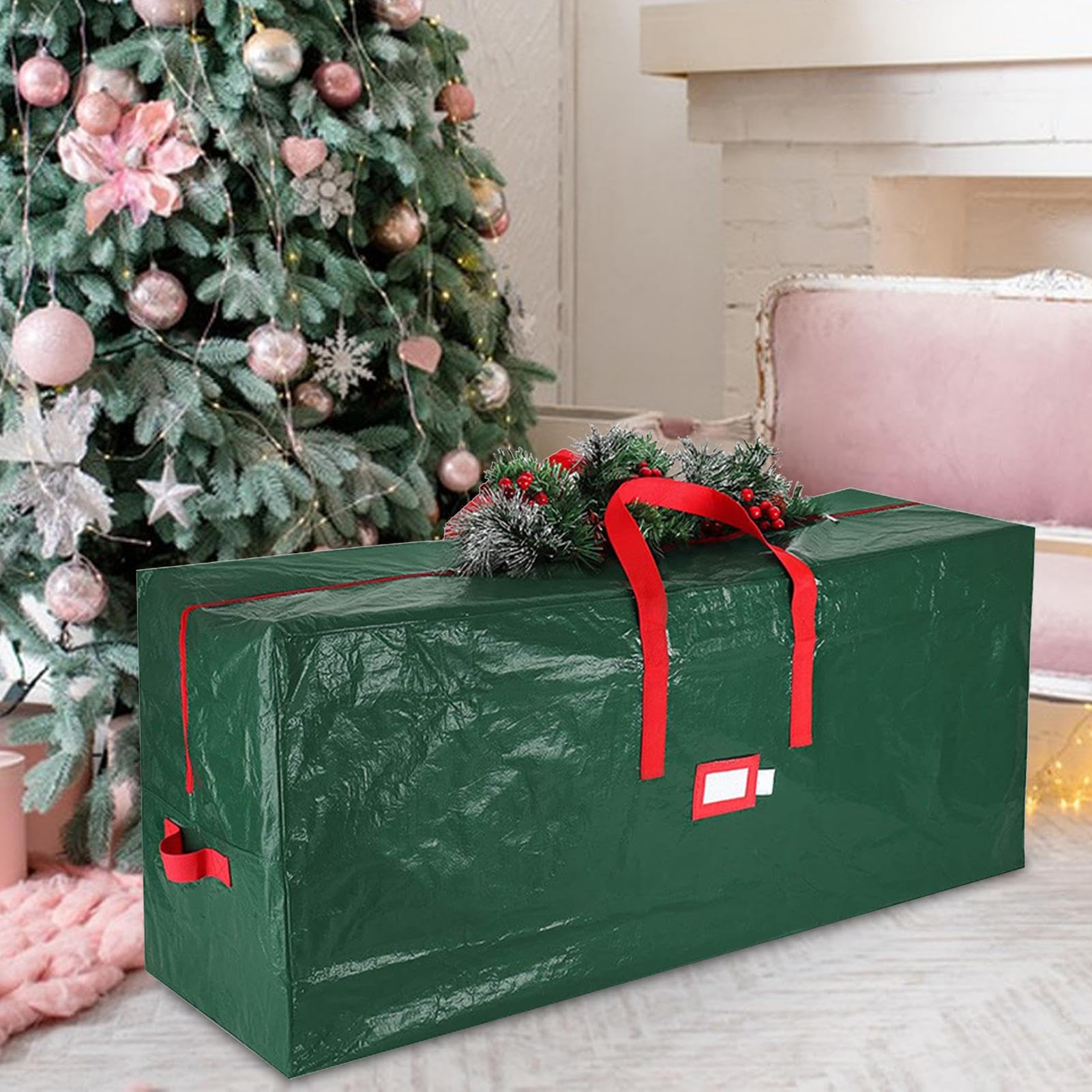 Christmas Tree Storage Bag - Artificial Disassembled Holiday Tree | Christmas Tree Bag | Heavy Duty Christmas Tree Bag | Ornament Storage Box Large Size Xmas Tree Storage Bag