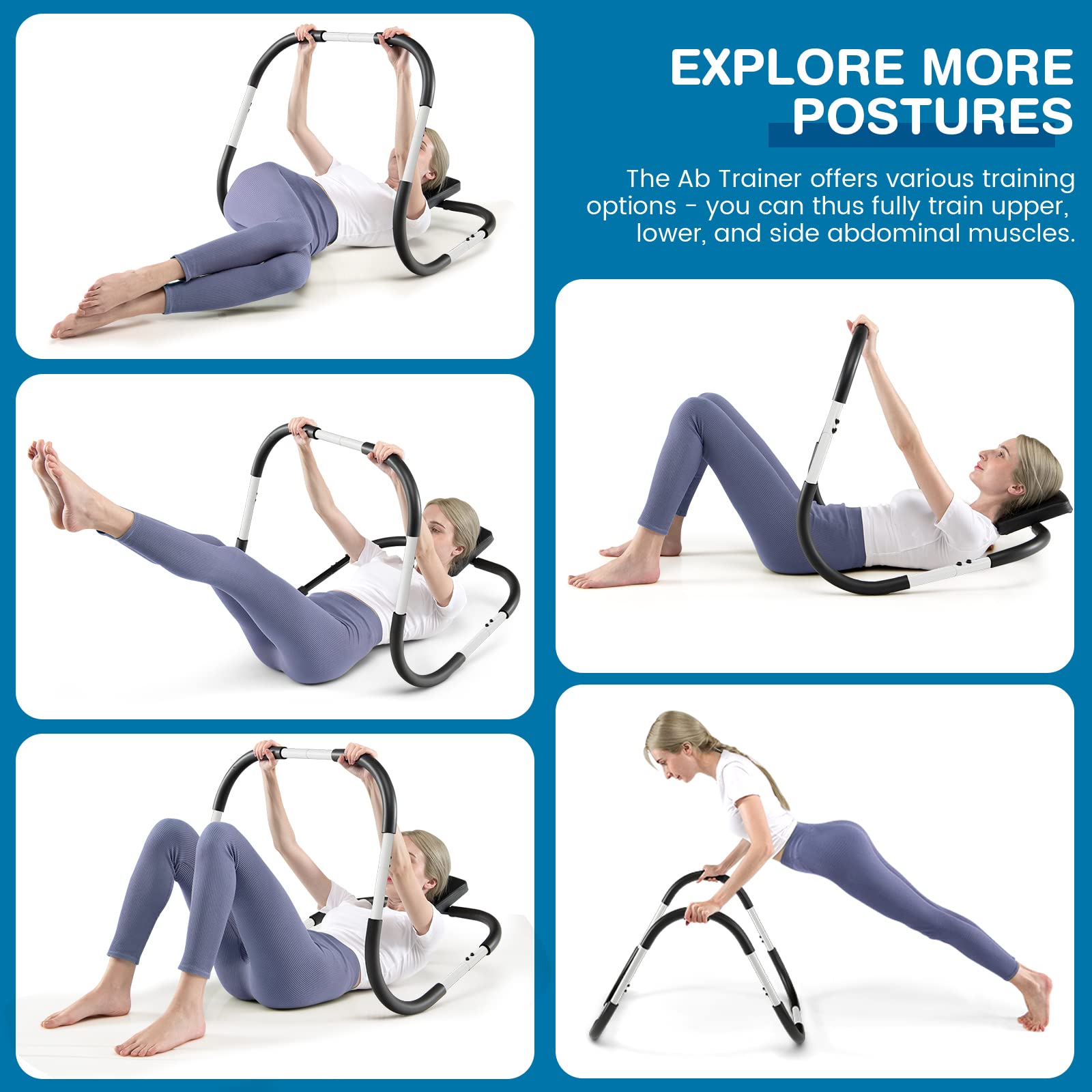 Costway Ab Cruncher Abdominal Trainer Sit Up Exercise Roller Head