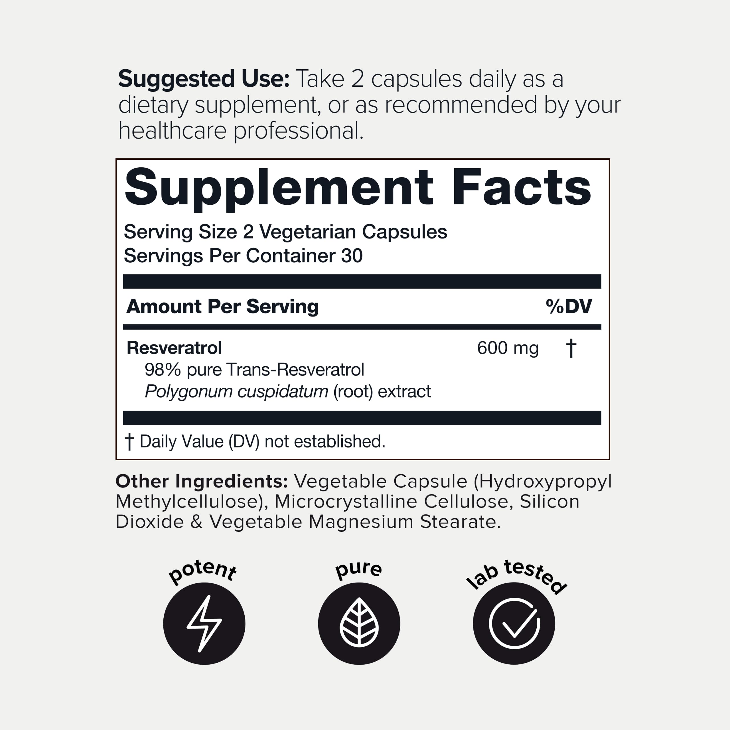 Toniiq NSF Certified Ultra High Purity Resveratrol Capsules — Amazon image 7