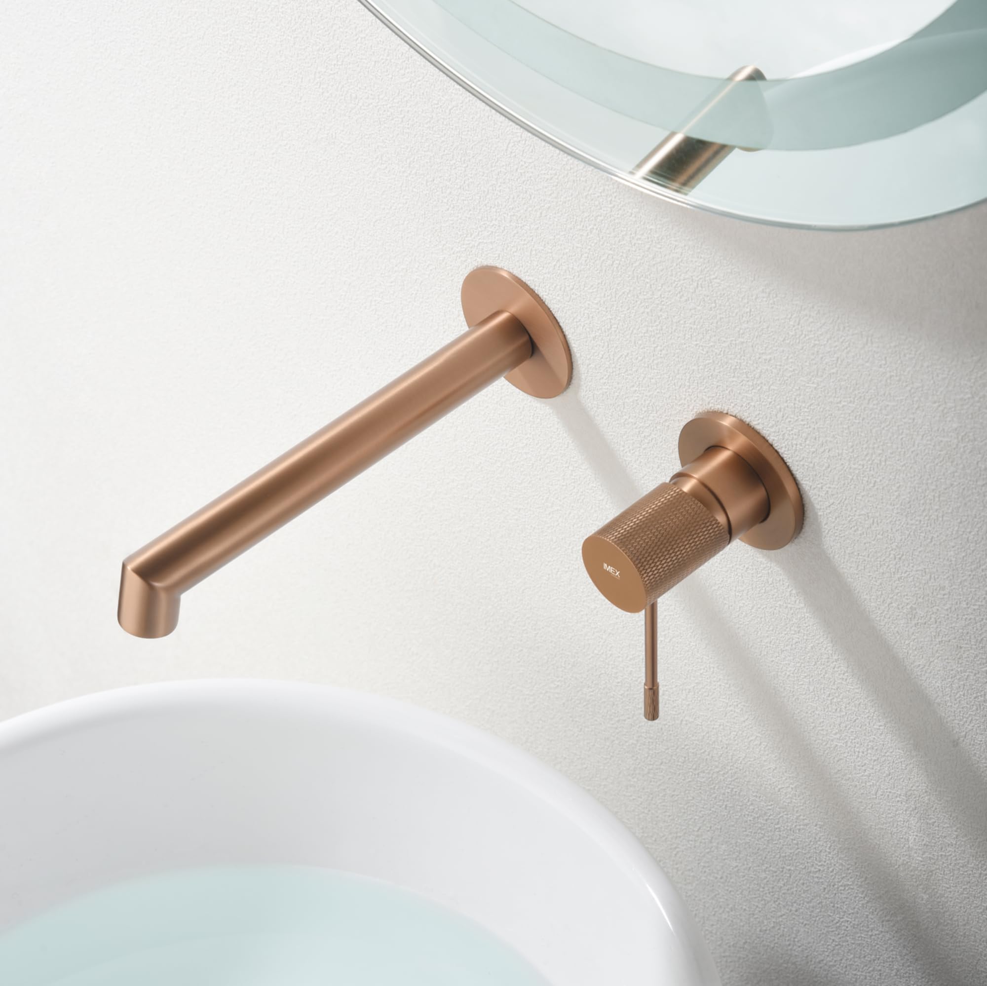 Robinet lavabo encastré or rose brossé haut de gamme IMEX Line