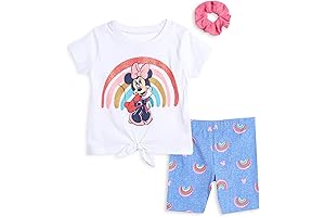 Kids' Minnie Mouse Frozen Princess T-Shirt, Shorts & Scrunchies 3-Piece Set