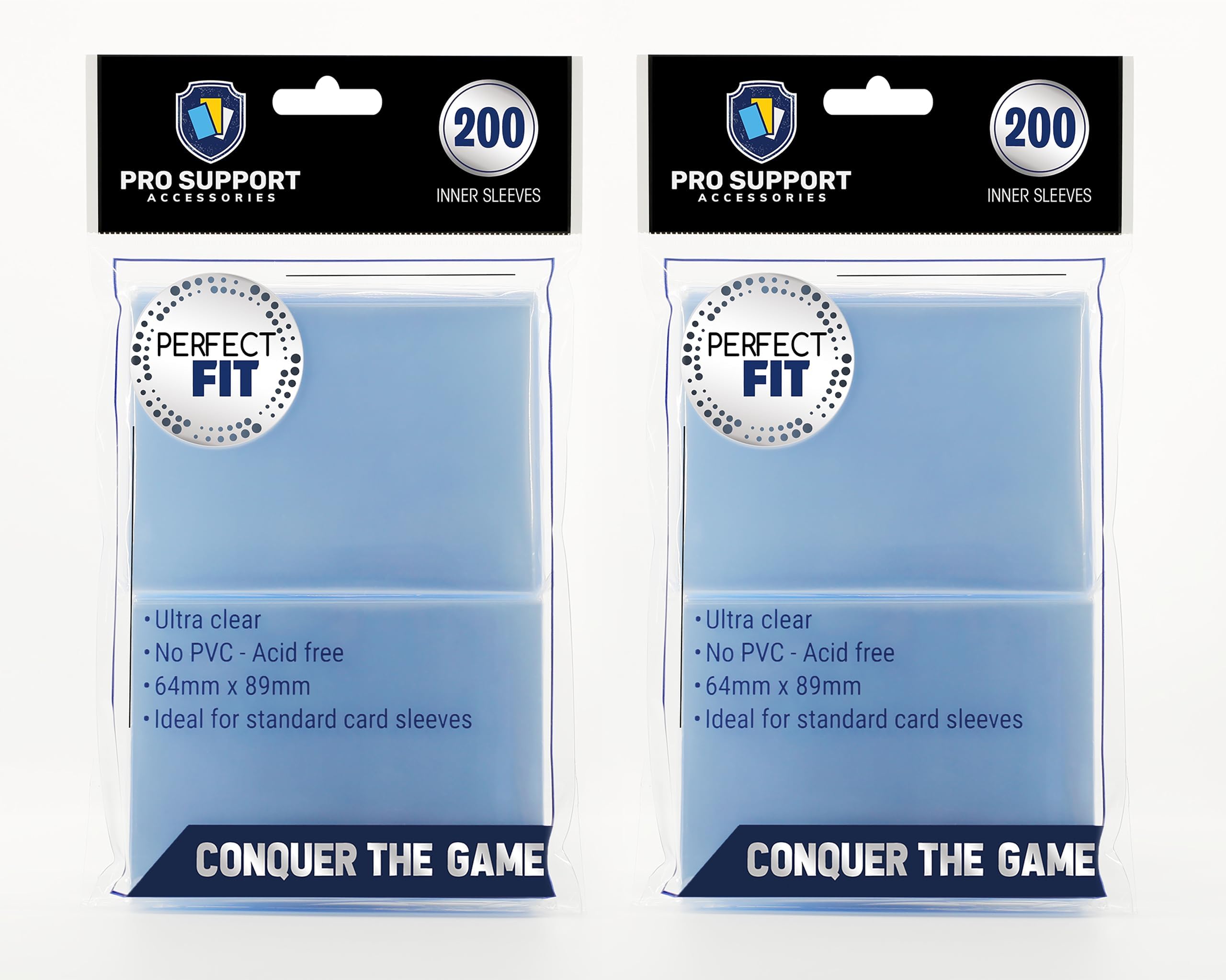 Pro Support 400 Premium Ultra Clear Standard Size Card Sleeves. Perfect for Double-sleeving and Compatible with Pokemon Cards and Magic The Gathering