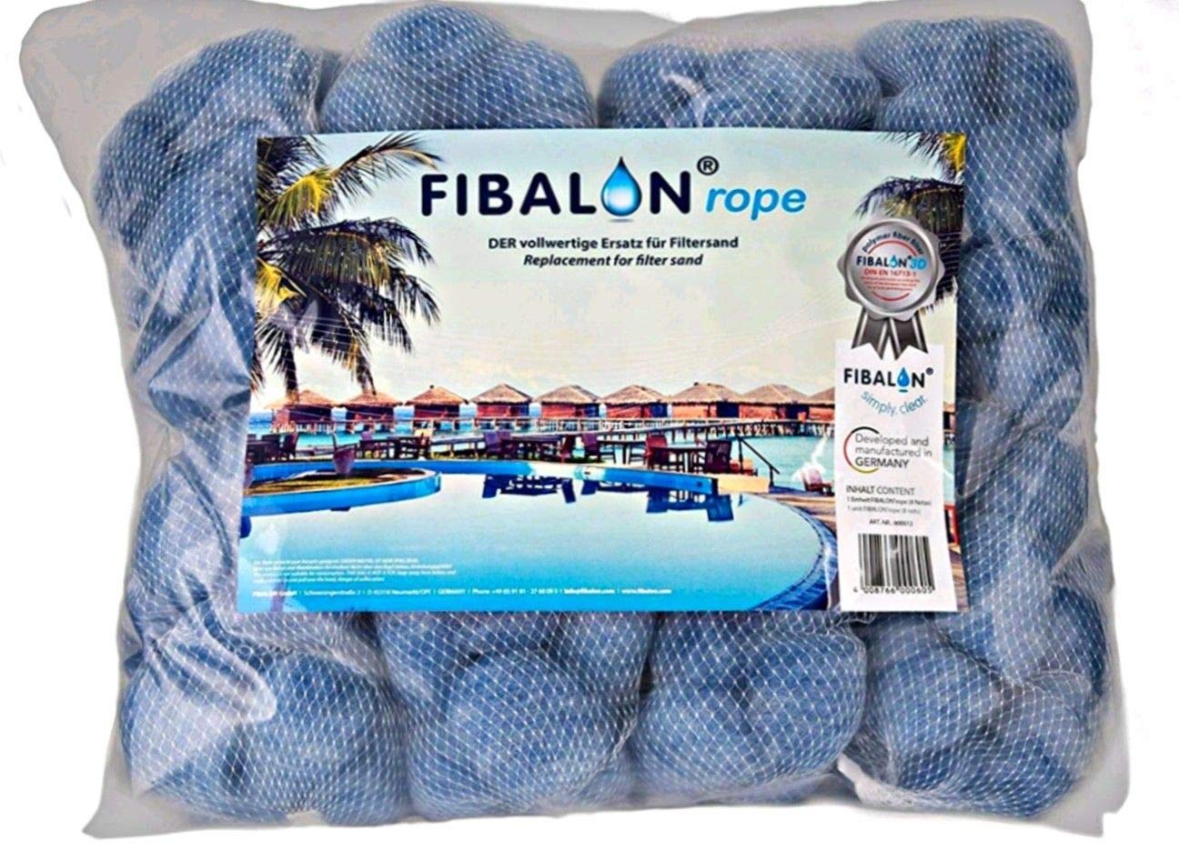 4x Fibalon Rope - Hochinnovativer Polymerfaserfilter per Piscina gli con 8 Verbundenen Fibalon-Netzen