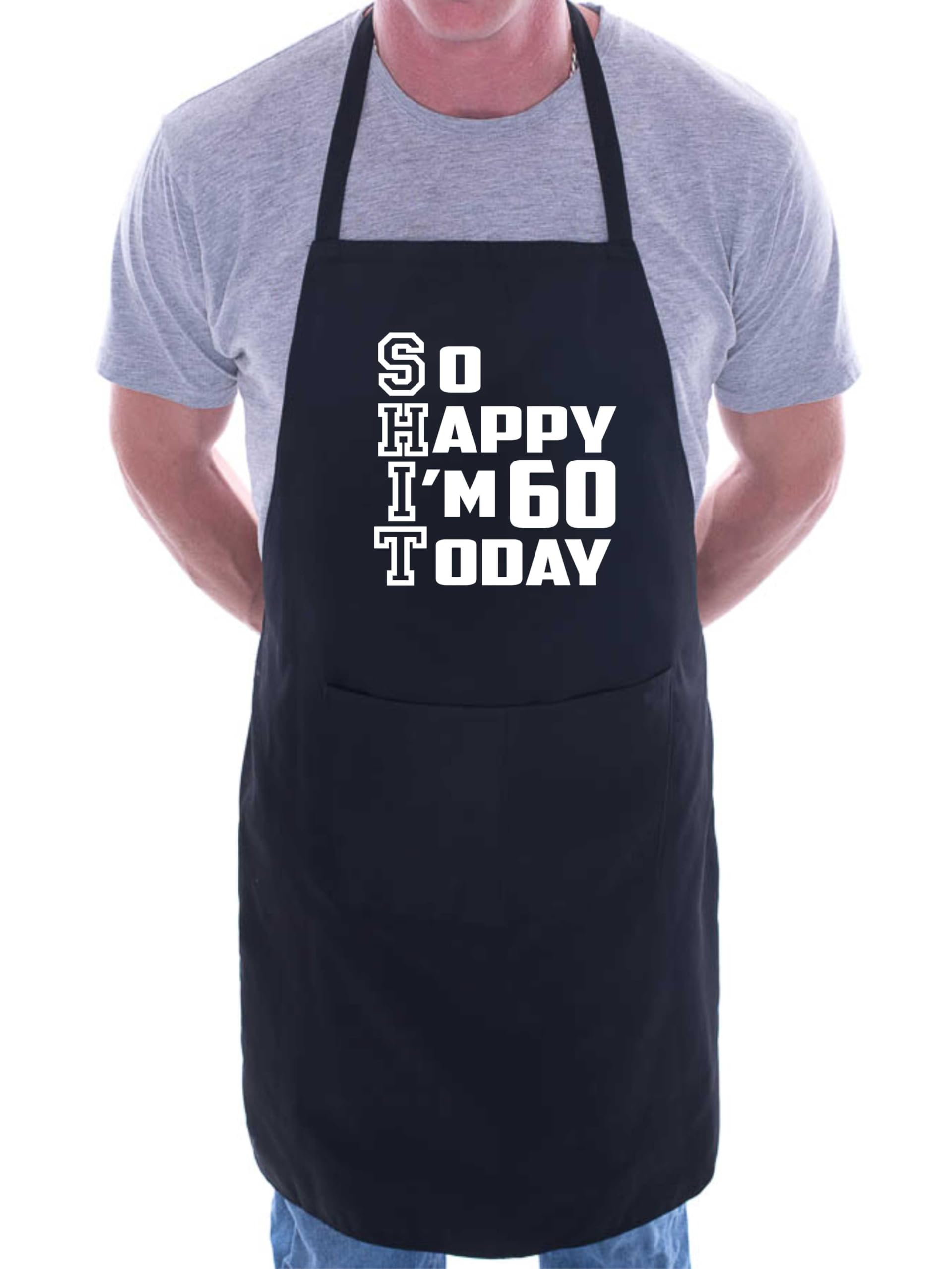 Print4U Apron Funny 60th Birthday Gift For Men & Ladies Turning 60 Present Black