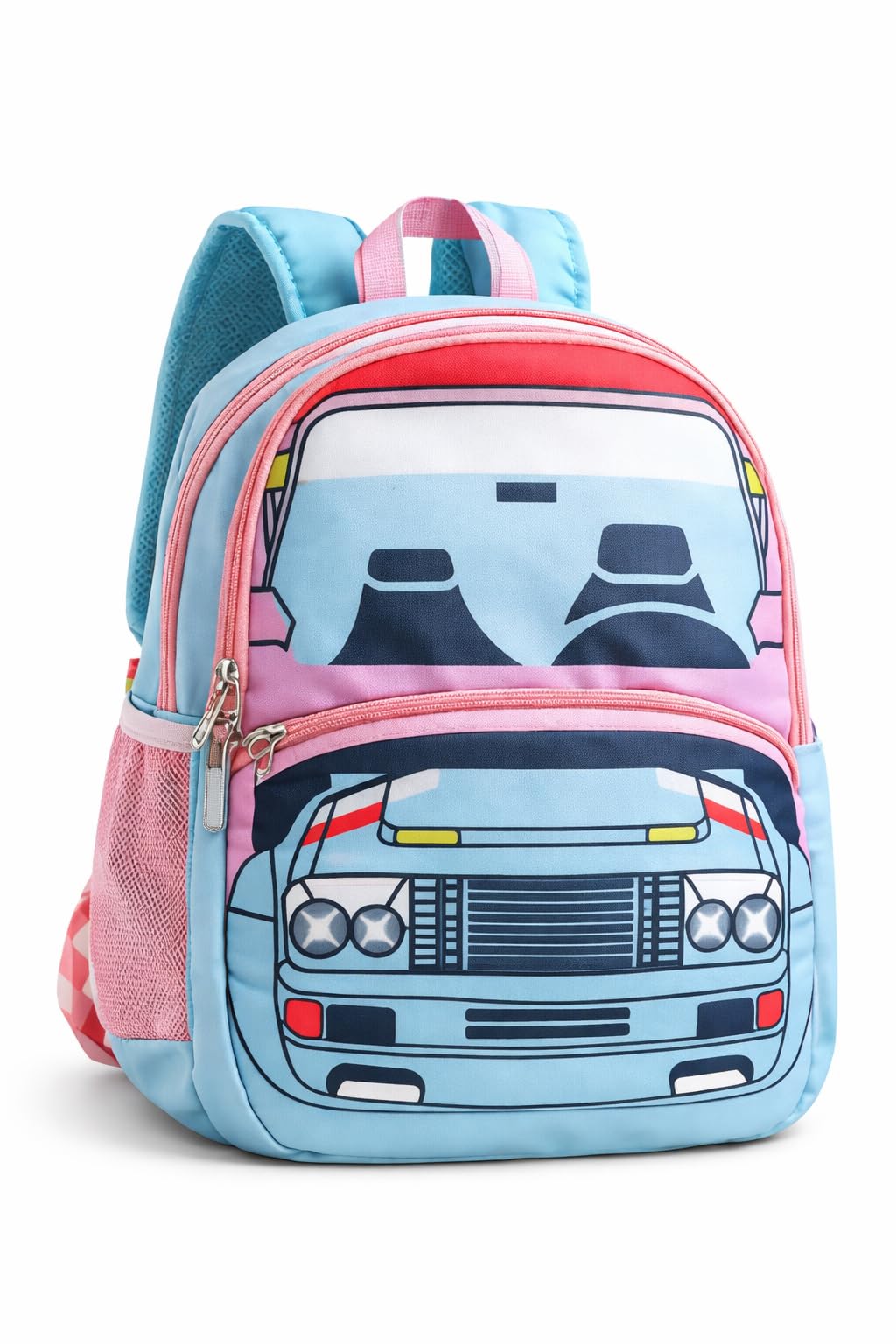 Police Car Printed Kids School Backpack | Cartoon Vehicle School Bag for Boys & Girls | Lightweight Nursery, Kindergarten & Primary School Bag with Front Zip Pocket-image-26