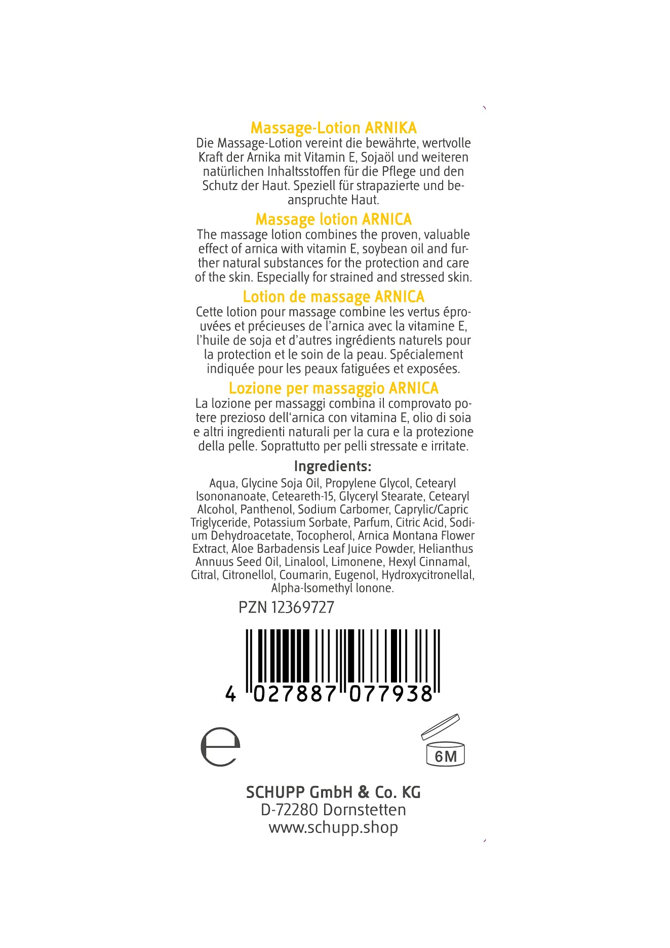 Lotion de massage à l'arnica