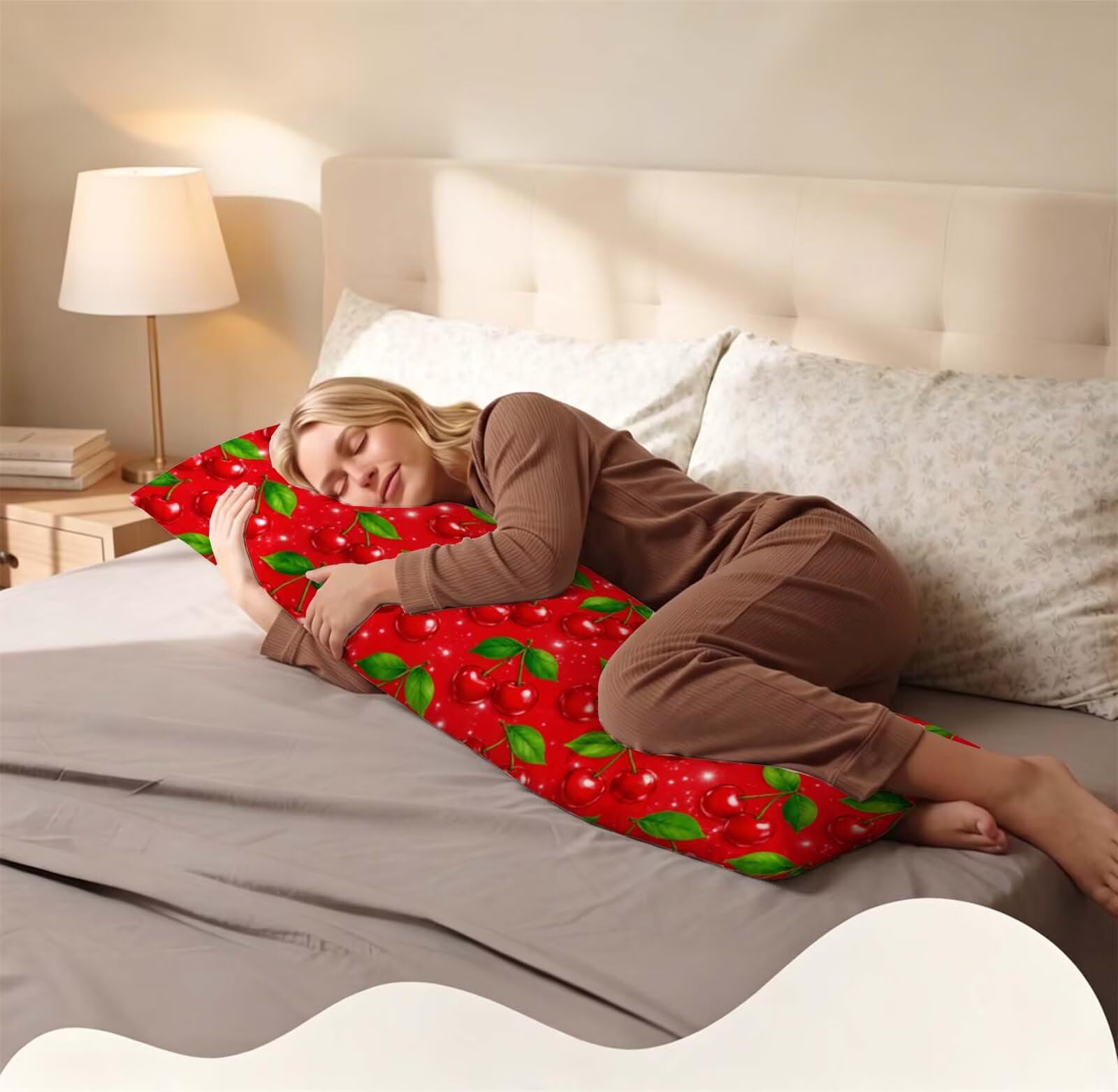Rosso-17 Federe Cuscino Letto 50 x 150 cm, Grande Cuscini per Divano Lino, | Doppia Faccia Stampa, Moderno Fodera per Cuscino Decorativa, con Cerniera, Cuscino per Dormire Sul Fianco j-224
