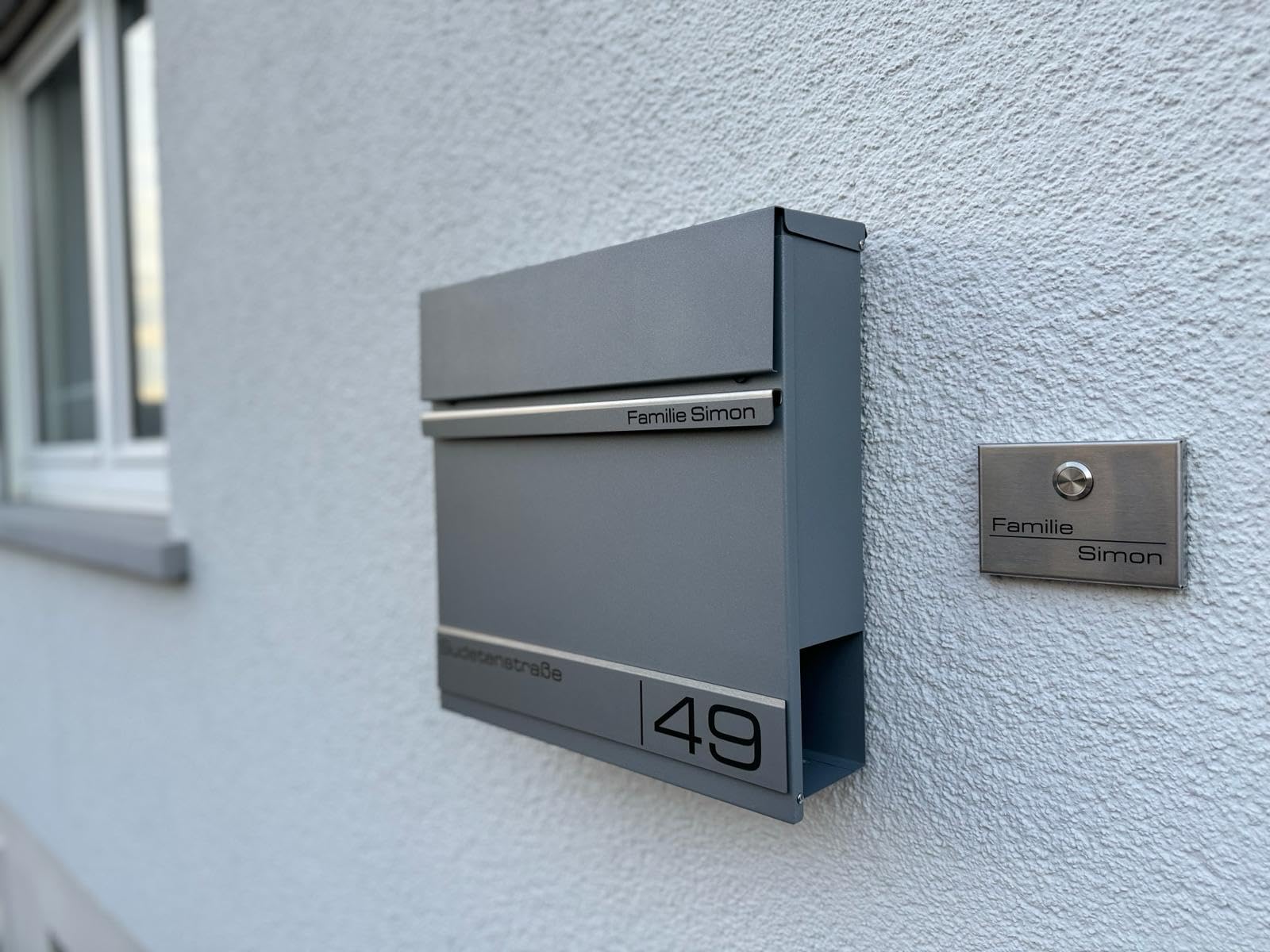 Metzler Kabellose Funkklingel - hohe Reichweite - Edelstahl Design Türklingel inkl. Empfänger, wasserfest - 1 Empfänger (Steckdose)