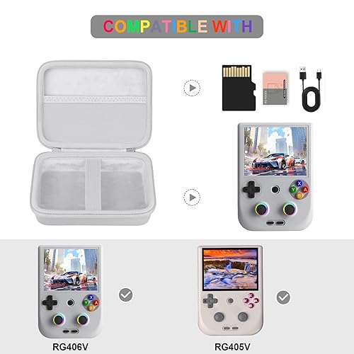 Miniatura 8 de Supmay Hard Carrying Case for New RG405V Handheld Game Console, Protective Storage Bag with Mesh Pocket for Charging USB Cable and Other