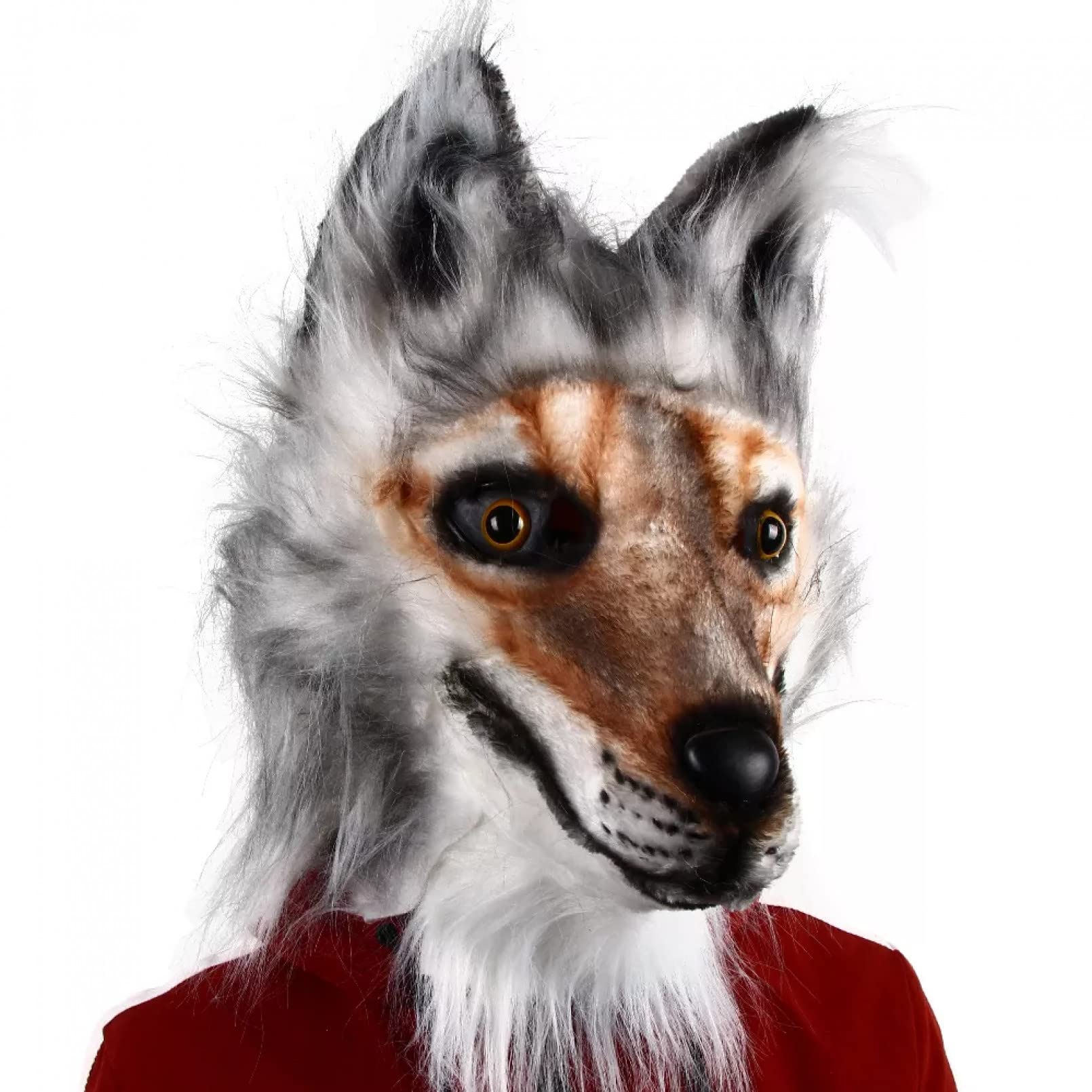 Masque d'Halloween effrayant en latex loup loup-garou animal à fourrure
