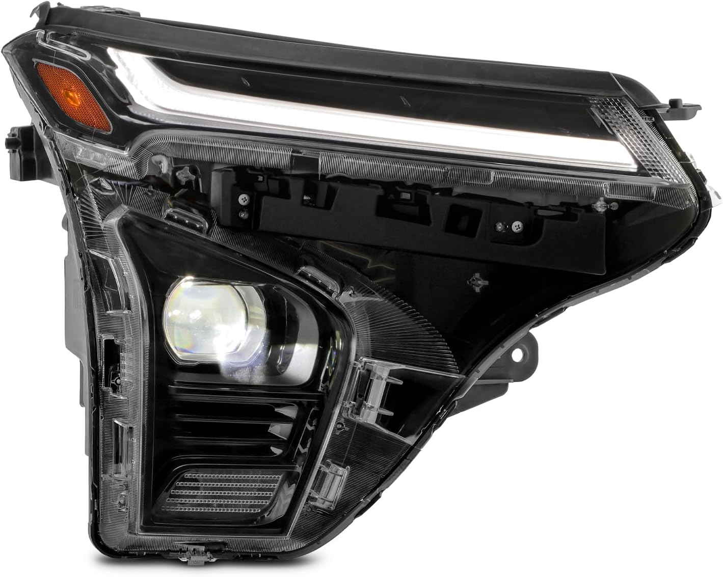 AKKON - Fits 2024-2025 Chevy Trax Projector Black Headlight Passenger Right w/LED DRL Running Tube Lamp Replacement