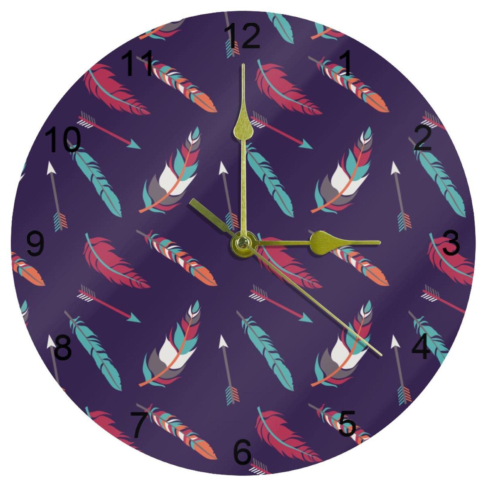 Horloge murale silencieuse pour cuisine avec grands chiffres arabes lisibles