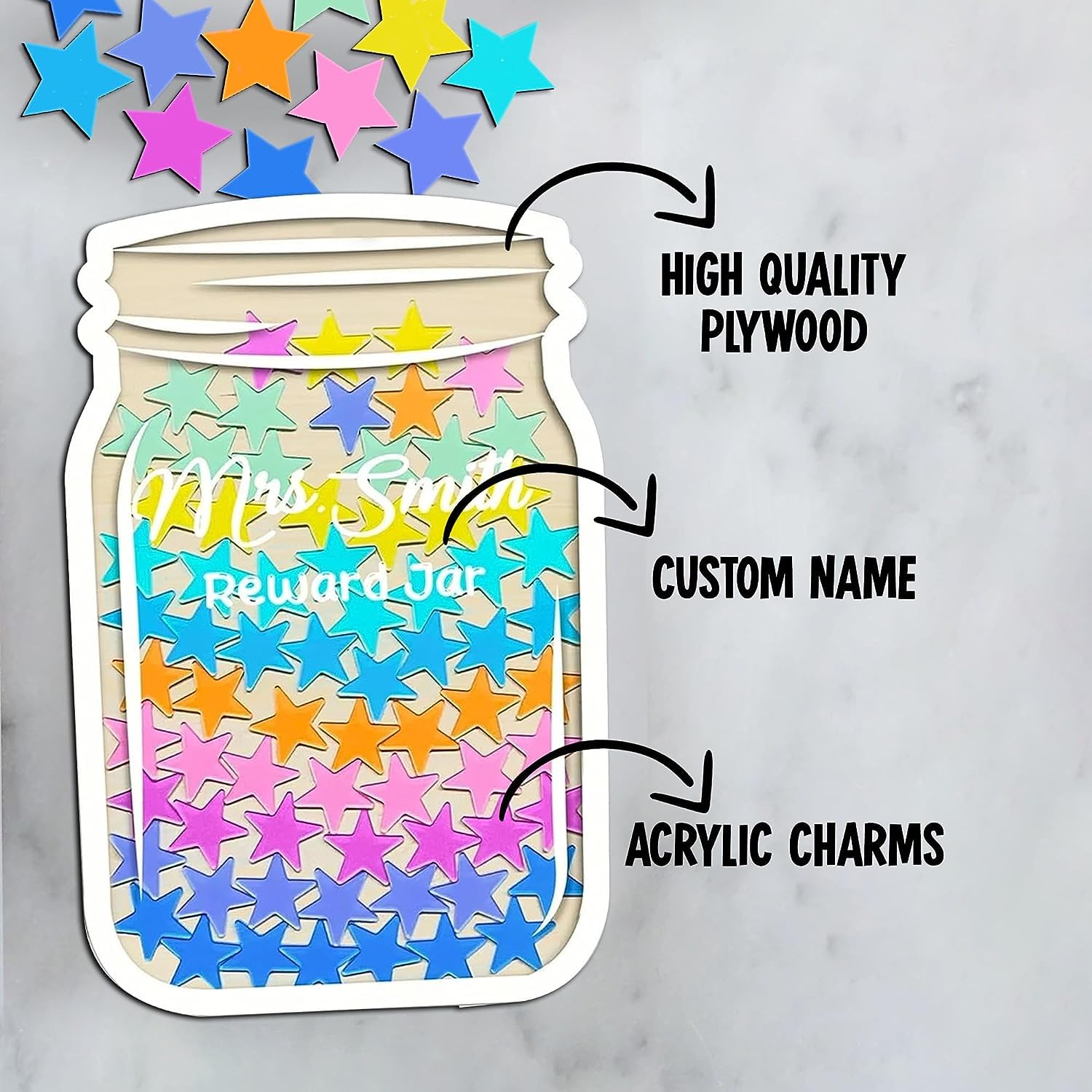 Fravsiu Belohnungsglas Magnetisch - Motivationssystem Für Klassenzimmer Mit Sternen