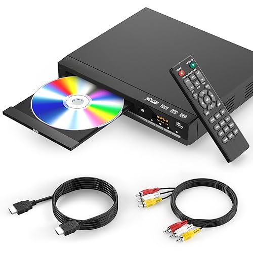 DVD Players for TV with HDMI,Plays All Regions and Formats,CD Player for Home,Support 1080P Video/CD/DVD/VCD/JPEG/USB, Remote, HDMI and RCA Cables Included