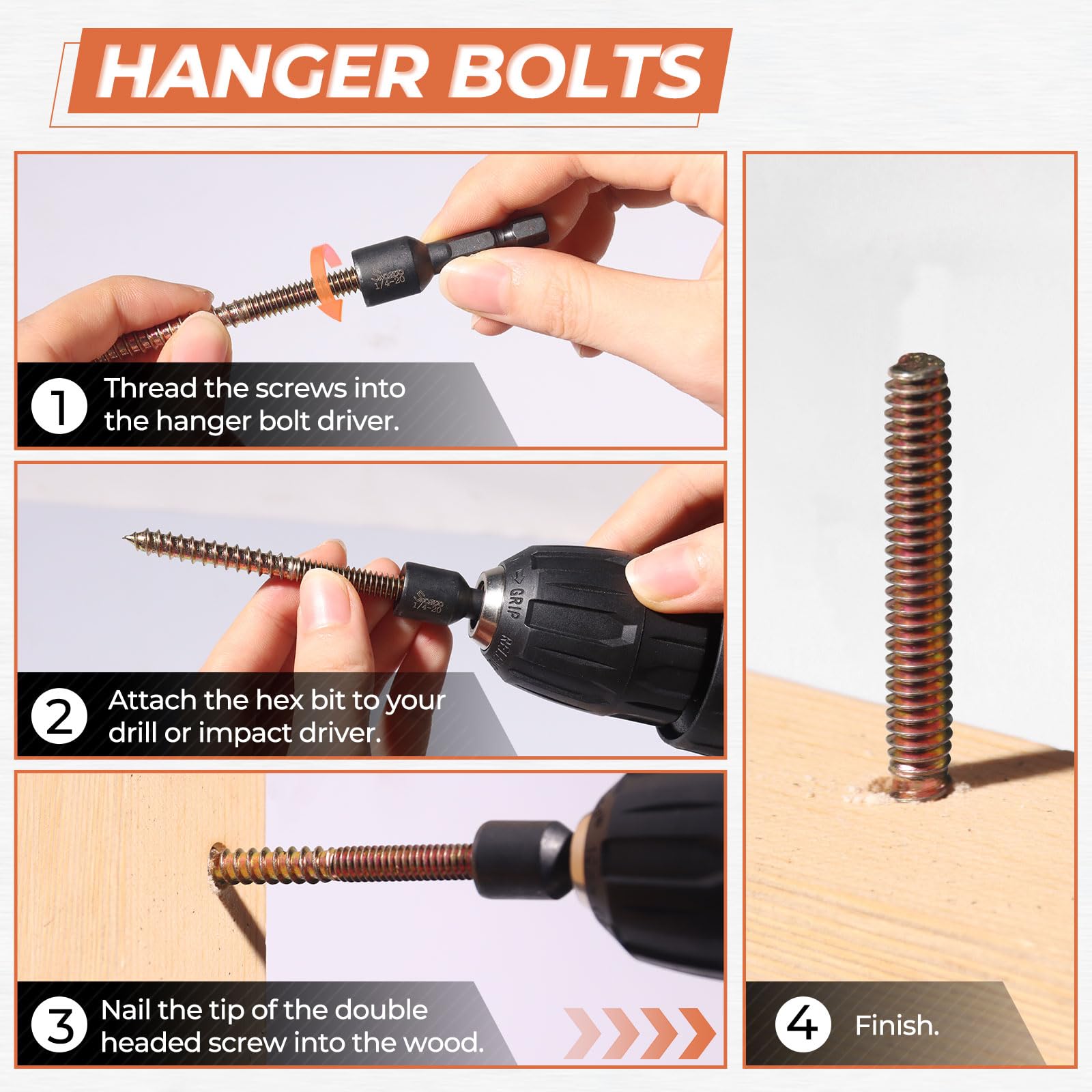 Hanger Bolts Kit - 16 Bolts & Driver -4