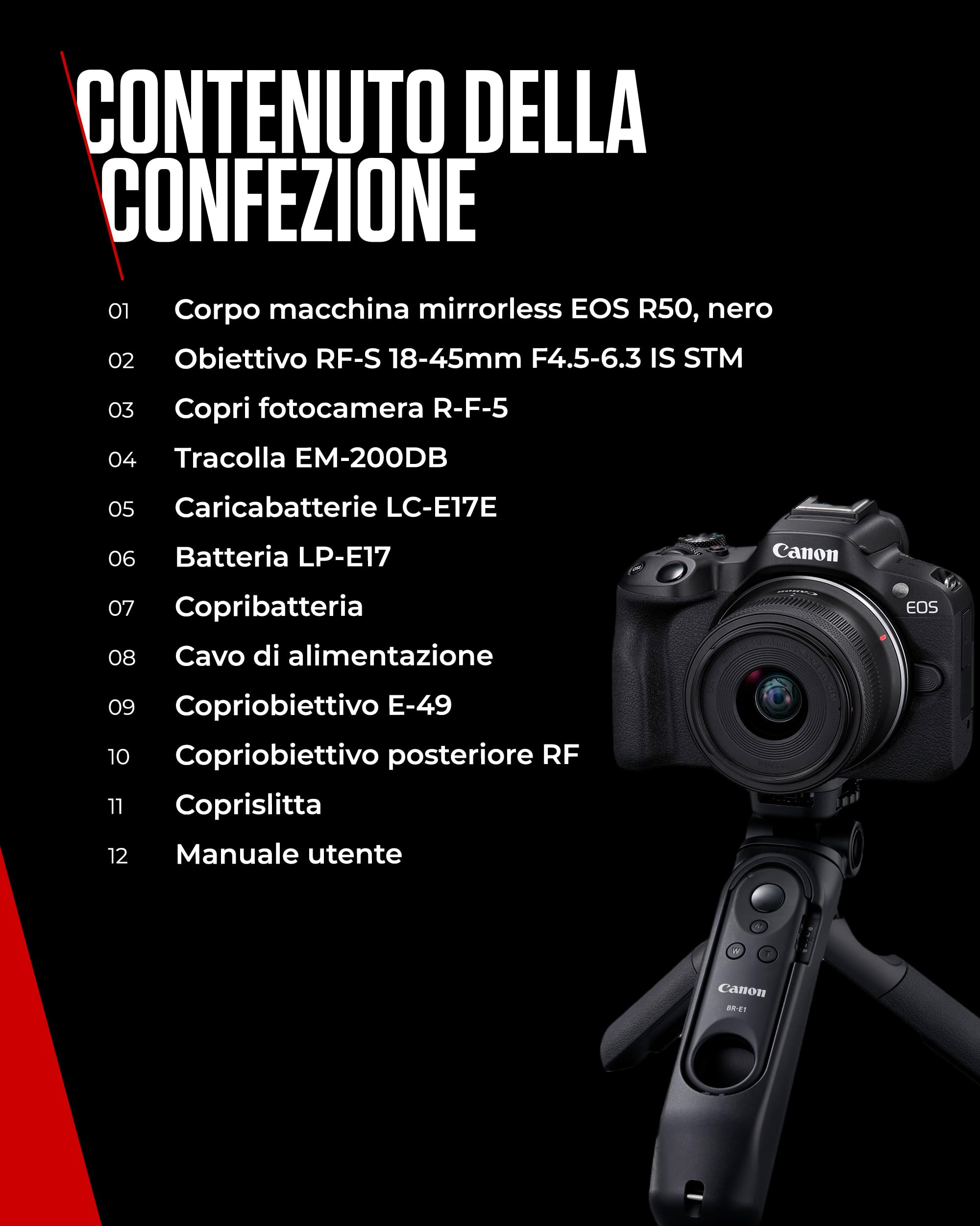Canon EOS R50 Content Creator Kit | Fotocamera Mirrorless APS-C, 4K, WiFi, Bluetooth | Compatta, Ideale per Vlogging, per Principianti e Professionisti