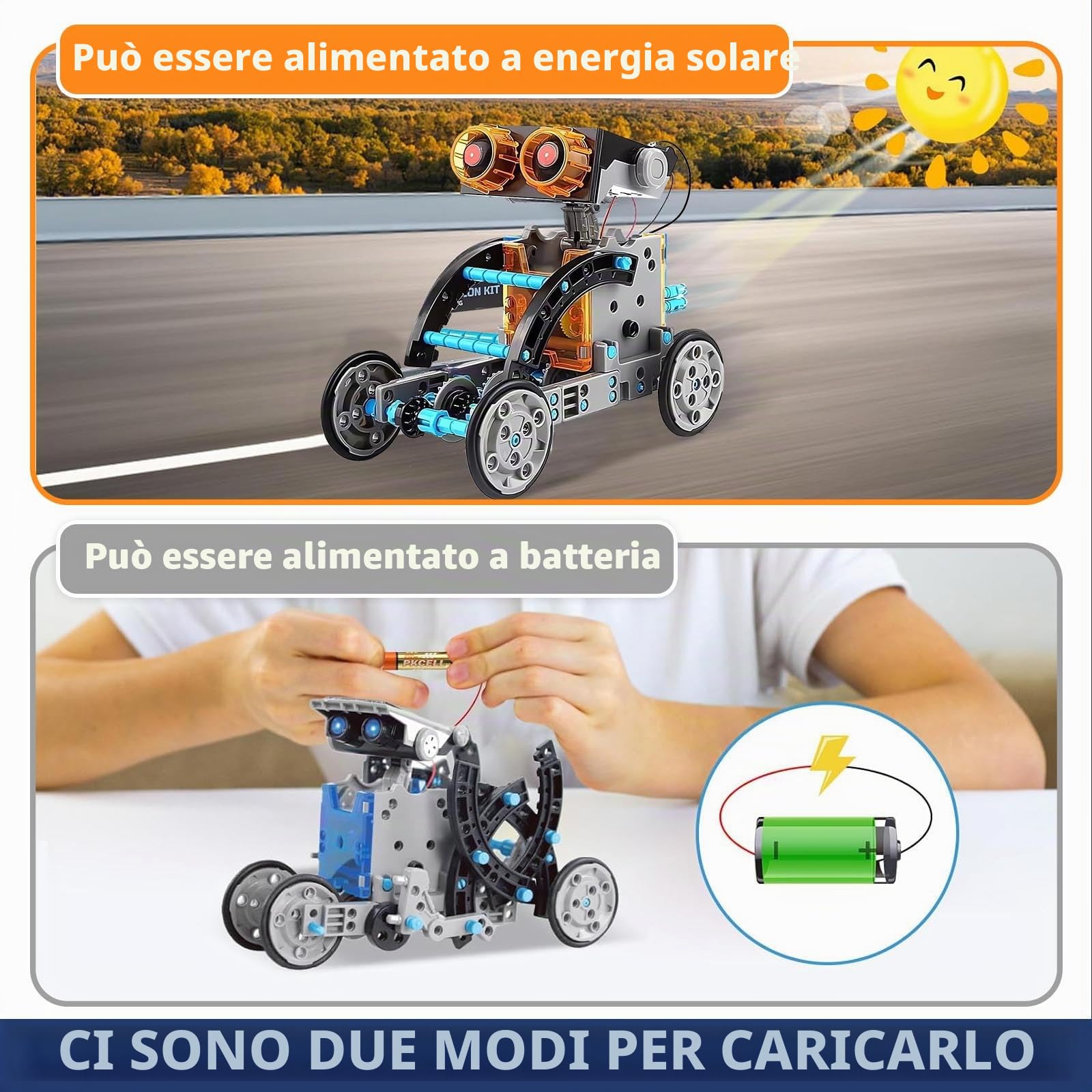 Educativi di Giocattoli a Nergia Solare,Set di Esperimenti Scientifici,Kit robot solare 29 in 1, kit di costruzione robot educativo, regalo di compleanno per esperimenti scientifici