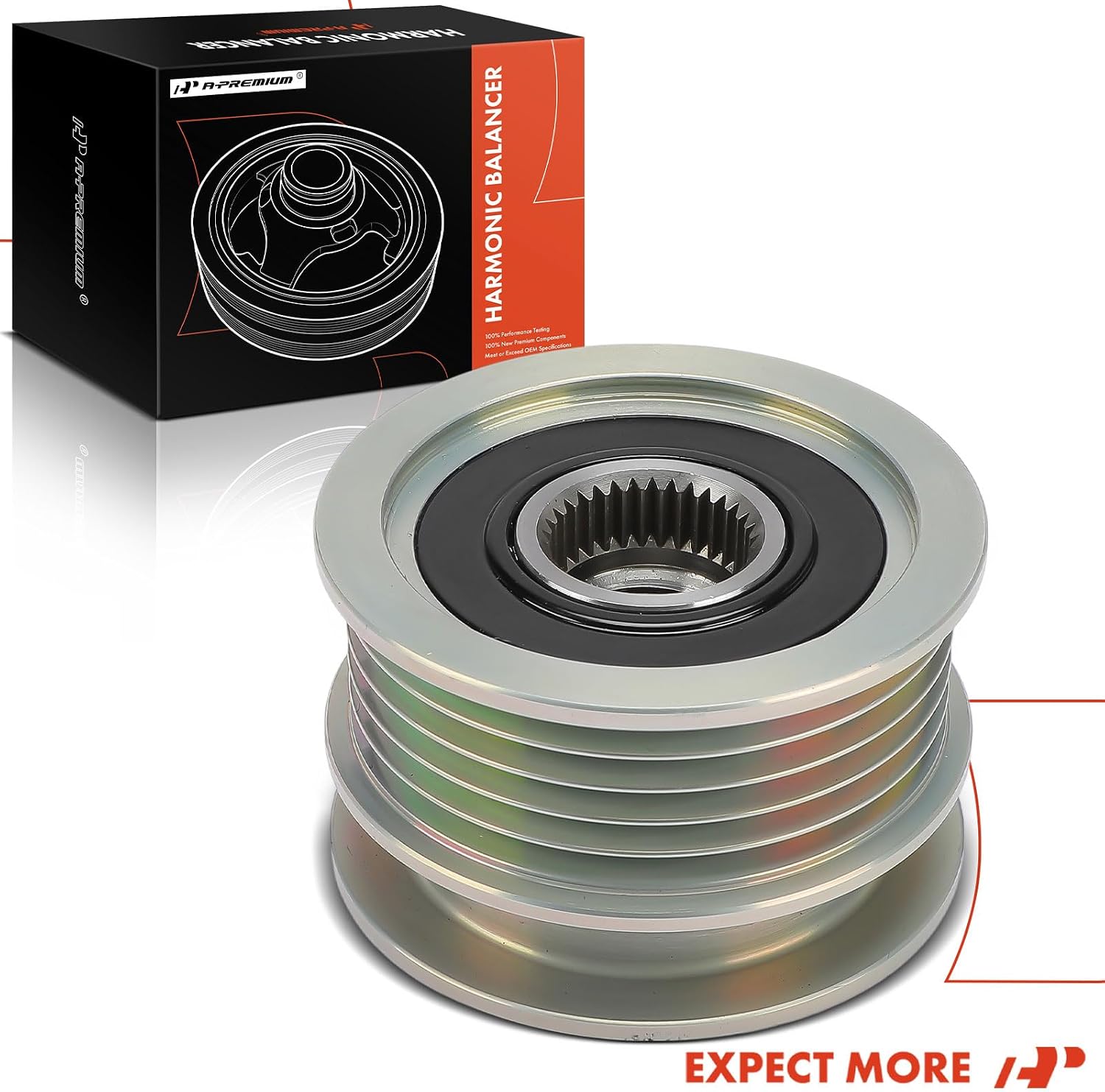 A-Premium Engine Harmonic Balancer Pulley Compatible with Volkswagen Golf 2009-2013, Jetta 2006-2010, Lupo 1998-2005 & Audi A3, A6, Q3, TT & Renault Clio, Kangoo, Megane, Scenic, Thalia & Seat Arosa