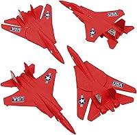 Vista 7 de TimMee Aviones de Combate de Plástico Army Men - 4 Aviones Azules Fabricados en Estados Unidos